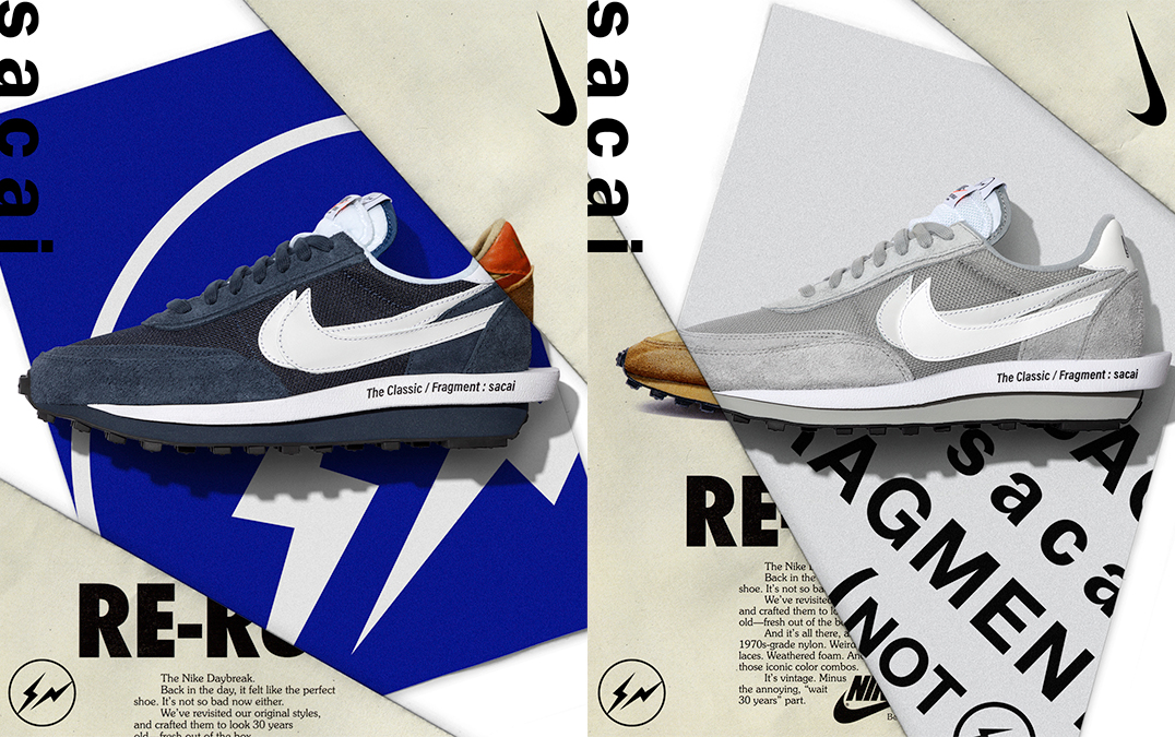 Nike LDWaffle x sacai x Fragment 'Light Smoke Grey' & 'Blackened