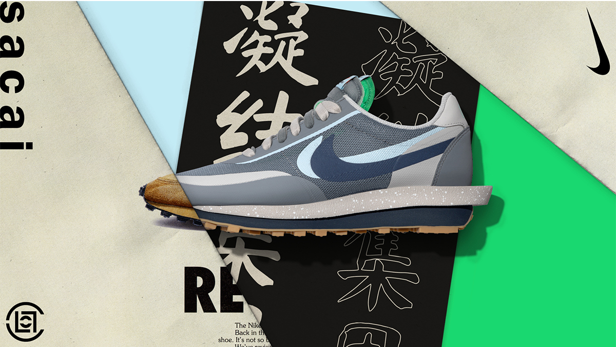Nike LDWaffle x sacai x CLOT ' Cool Grey' | Draw Now Closed