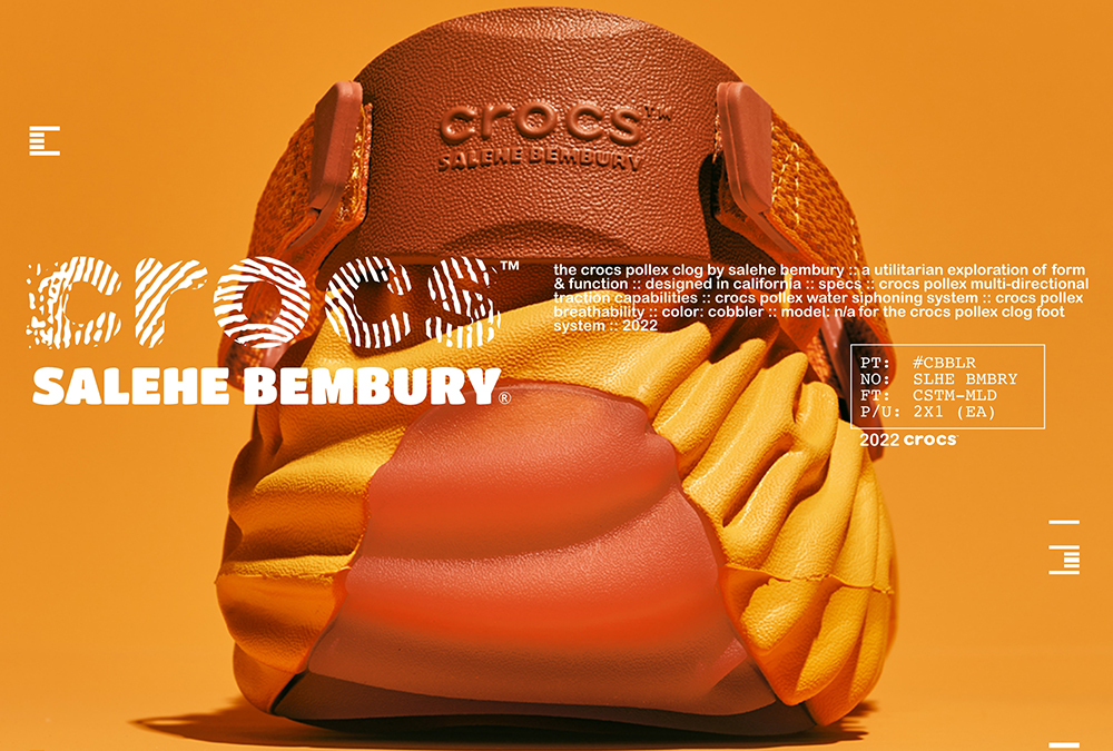 Crocs Salehe Bembury Pollex Clog Cobbler Mens 7 Womens 9 Orange Tan Fingerprint Salehe Bembury x Crocs Pollex Clog Cobbler Orange Sorbet  main image 3